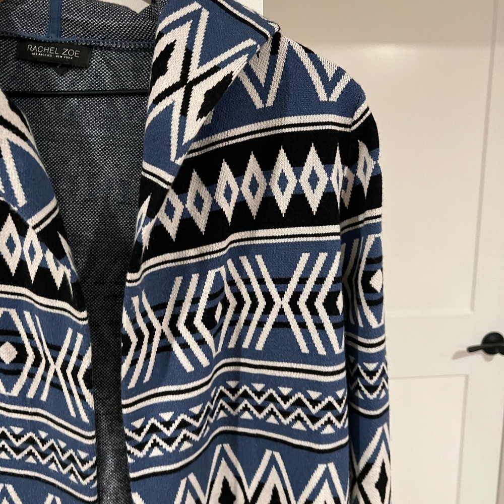 Rachel Zoe Hooded Sweater Belted Jacket - Picture 4 of 6